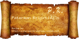 Paterman Krisztián névjegykártya