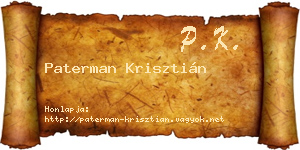 Paterman Krisztián névjegykártya